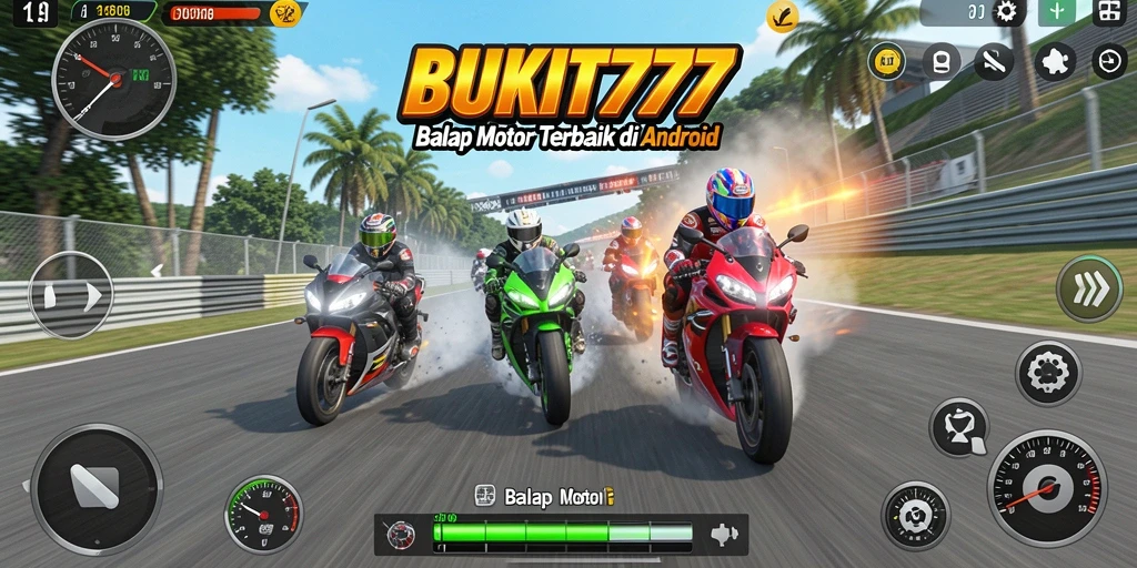 Tampilan antarmuka game Balap Motor BUKIT777 yang menarik dan interaktif.