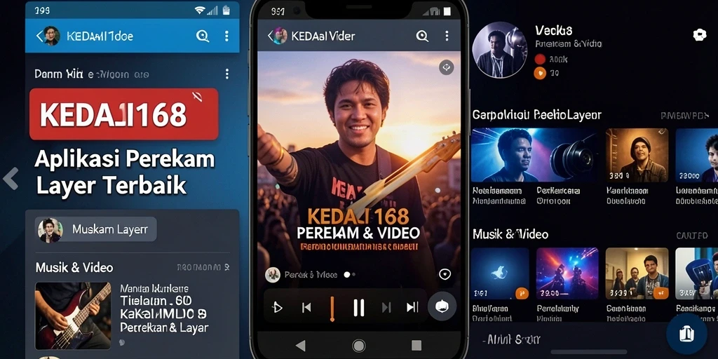 Tampilan antarmuka KEDAI168 saat merekam layar dengan fitur yang lengkap.