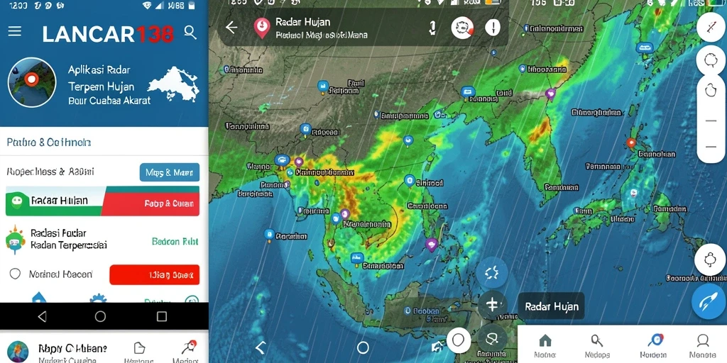 Antarmuka LANCAR138 dengan tampilan radar hujan yang jelas.