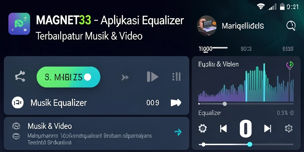 Antarmuka mudah digunakan dari aplikasi Equalizer MAGNET33.
