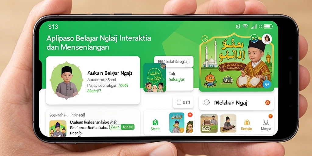 Antarmuka aplikasi S13 yang sederhana dan intuitif untuk belajar Ngaji.