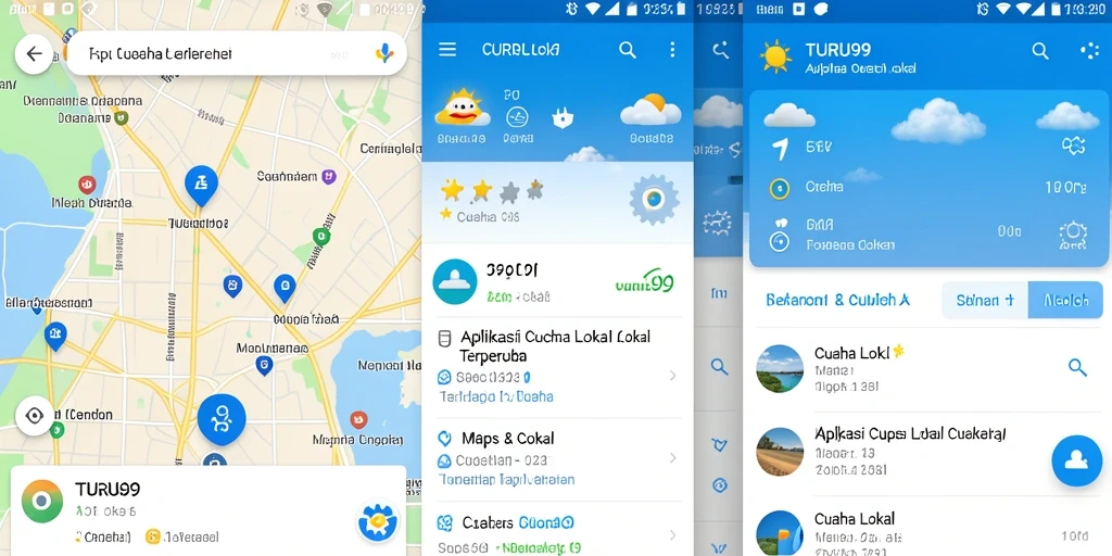 Tampilan antarmuka TURU99 dengan informasi cuaca terkini.